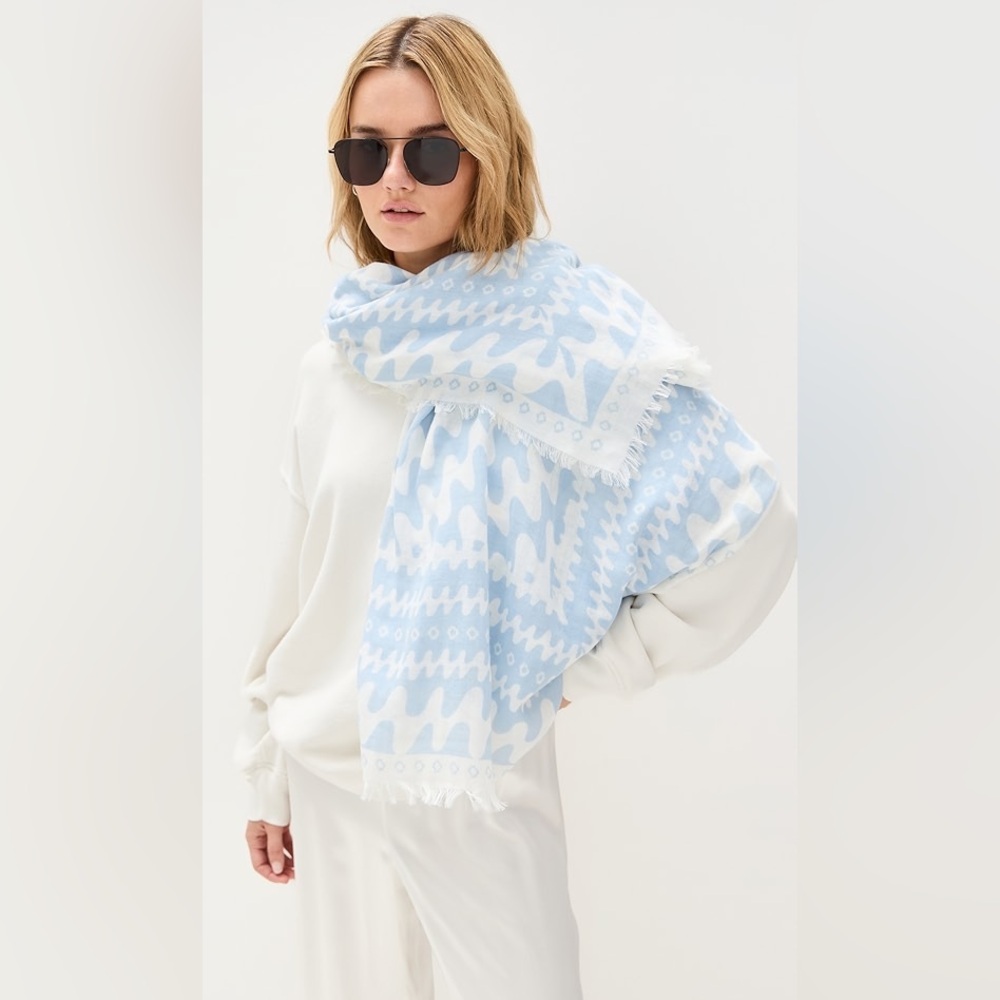 Astra Swiggly Scarf In Pale Blue In Baby Blue(brand New without tag)